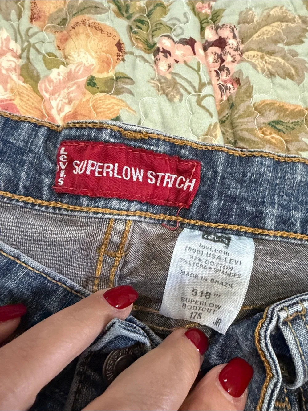 Levi's Men's Denim Straight Jeans in Blue with Gold Stitching